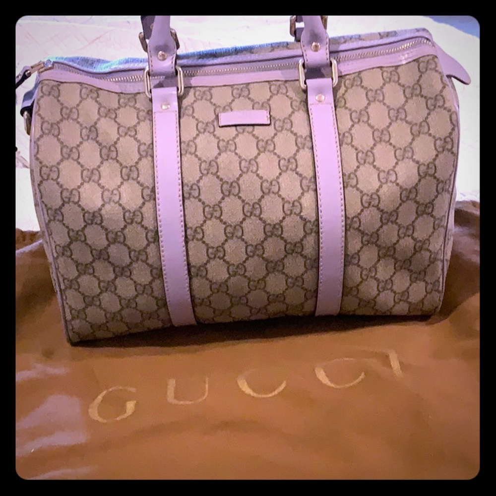 GUCCI Lavender leather GG medium Joy Boston